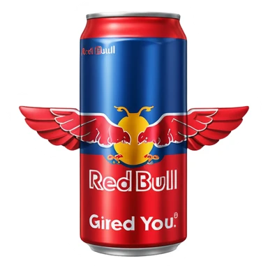 a red bull can that says girlfriend gives you wings sticker