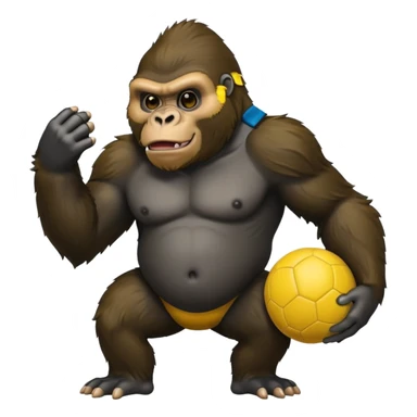 Gorilla with yellow kickball sticker