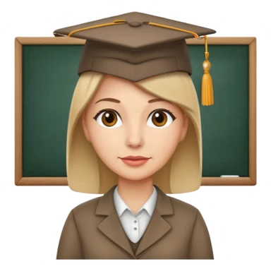 A teacher in a classroom with a hat sticker