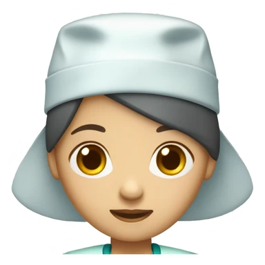  Chinese female doctor in scrub hat sticker