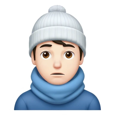A cold guy who's shivering with a toque on his  sticker