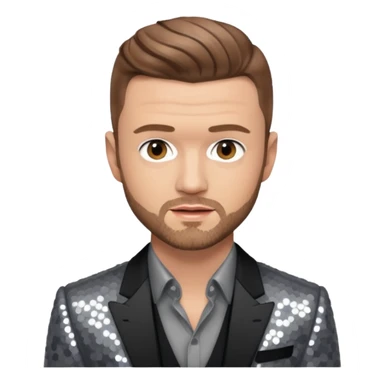Justin Timberlake with light brown hair, grey sequin tour outfit  sticker