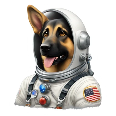 german Shepard astronaut sticker