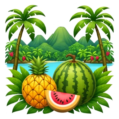 tropical jungle fruit landscape sticker