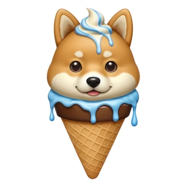 Shiba Jasper chocolate vanilla swirl ice cream cone sticker