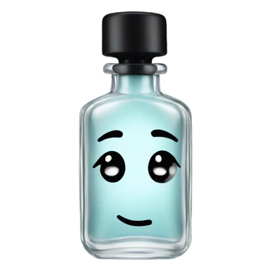 smiling perfume with black cap sticker
