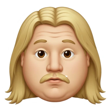 white boy fat with long dirty blond hair with big lips and long nose  sticker