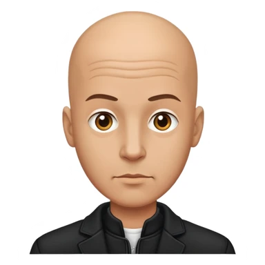 bald guy in black jacket sticker