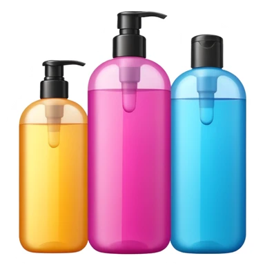 3 shampoo bottles  sticker