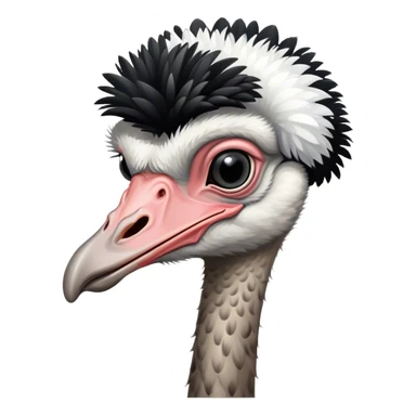An african ostrich with black and white plumage. sticker