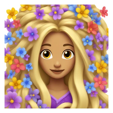 Rapunzel tangled flowers in hair sticker