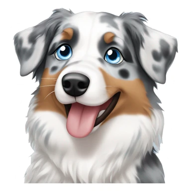 Blue Merle Australian shepherd with blue eyes sticker