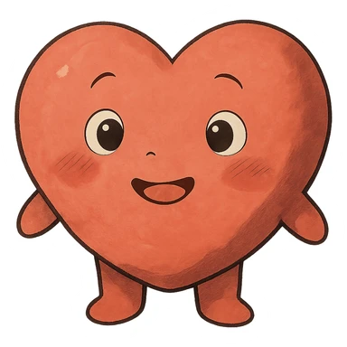 cute heart, ghibli style, no background sticker