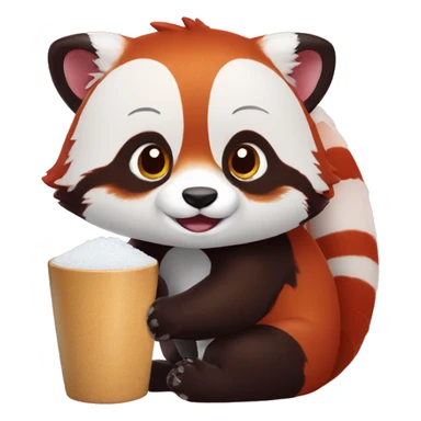 Red panda has salt shaker in his hand sticker