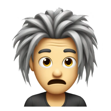 Irritated pulling hair with stressed face sticker