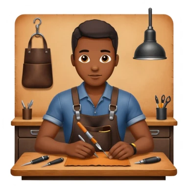 Leather Craft Worker black man  sticker