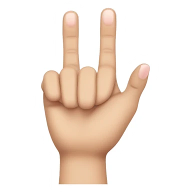 Hand with the middle finger and ring finger nails shorter than the rest sticker