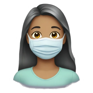 Girl wearing a face mask  sticker