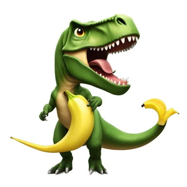 T-rex with a banana sticker