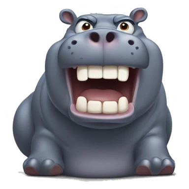 yelling angry hippo sticker