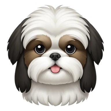 Shitzu black and white sticker