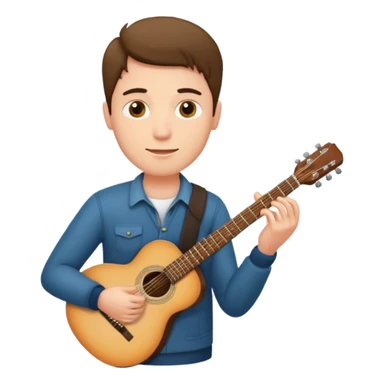 man holding guitar sticker