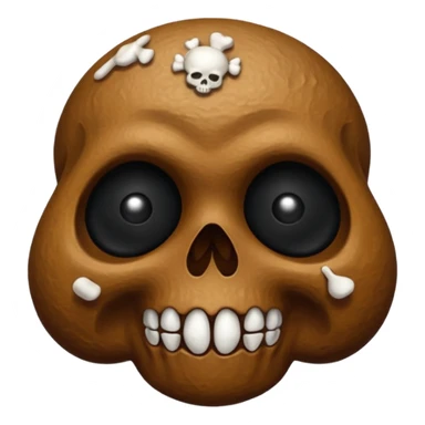 ((poop emoji))with  3 skulls sticker