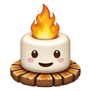 marshmallow on fire sticker