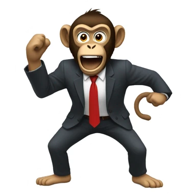 Monkey news reporter attacking the studio sticker