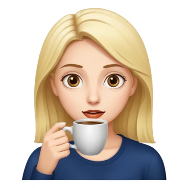 Woman drinking coffee and The edges of the eyes are wide open in the morning sticker