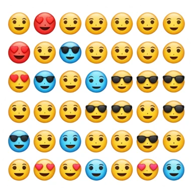 Generate an emojis of all the in one frame saparate  sticker