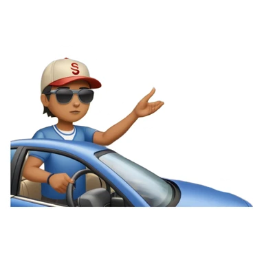 A person stands next to a car parked on the side of a long, open road. The sky ahead is clear and glowing, full of possibilities. One hand is on the steering wheel, the other points forward. The rearview mirror reflects storm clouds, but the windshield shows sunlit mountains ahead.  sticker