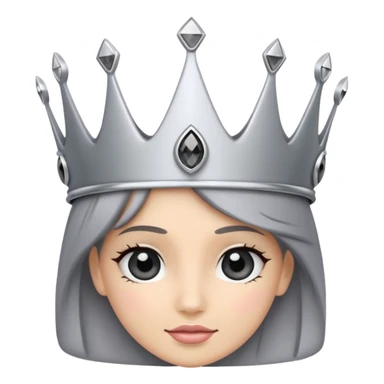 silver feminine crown with gray spinel sticker