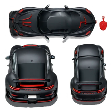 Black Porsche 992 GT3 RS with red details sticker