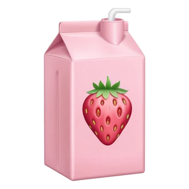 a pastel pink strawberry milk carton sticker