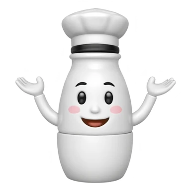 Salt shaker with a face natural has a 2 legs sticker