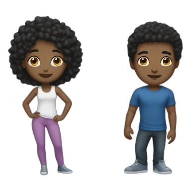 Black men with a girl black hair and blue eus sticker