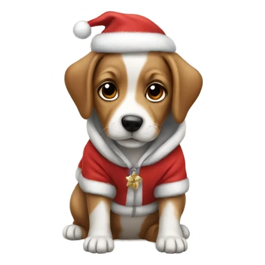 Cute puppy wearing Christmas hoodies  sticker
