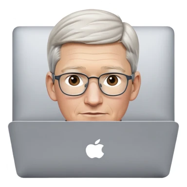 Tim Cook using a MacBook Pro. sticker