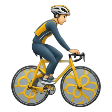 personne avec des cheveux bouclés brain sur un vélo en le levant la roue sticker