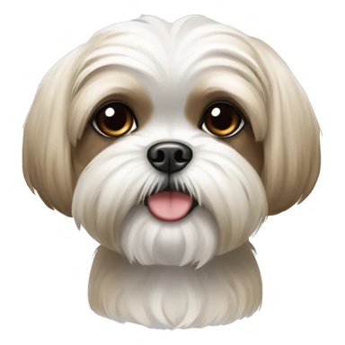 white and beige shih tzu sticker