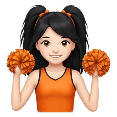 - Nữ
- 15 tuổi
- Da trắng
- Tóc dài, đen
- cười mỉm, mặt nhỏ nhắn dài
- Mặc áo cổ vũ cam
- ảnh chân dung, không cần tay sticker