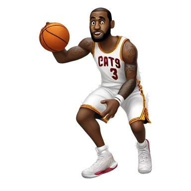 Lebron james shooting basketball sticker