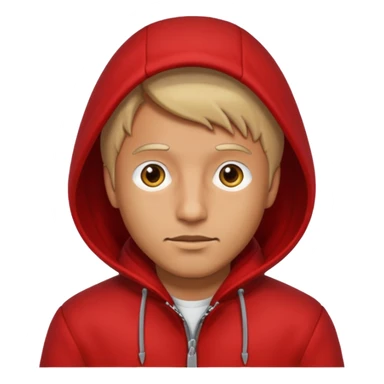 Man in red coat, hood down sticker