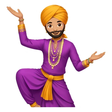 Bhangra dancer in traditional Punjabi attire, energetic pose sticker