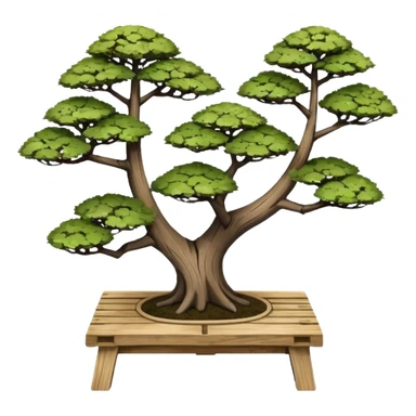 standing slanted bonsai trees rack made from the wood of old oak pallets  sticker