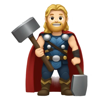 Thor holding a hammer sticker