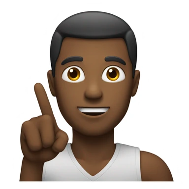 men with finger point to top sticker