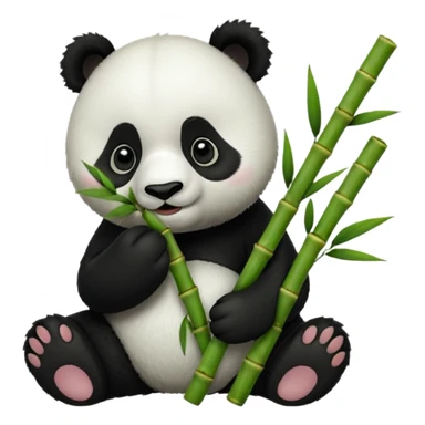Panda eating bamboo sticker