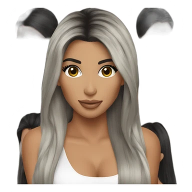 One Kim kardashian with hair black sticker